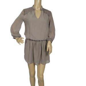 Massimo Light Taupe Lace Shoulder Romper Dress